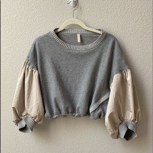 Free People Crop Sweatshirt Top